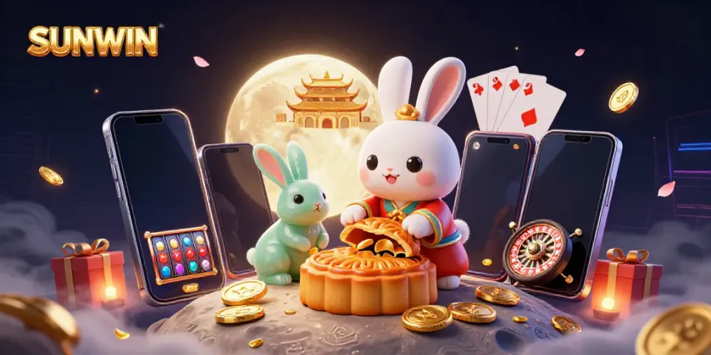 Experience the thrilling environment of SUNWIN with a vibrant game scene packed with casino elements.